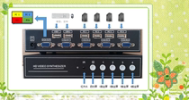 VGA4 Road HD splitter HD screen processor with KVM mouse button control splitter synthesizer