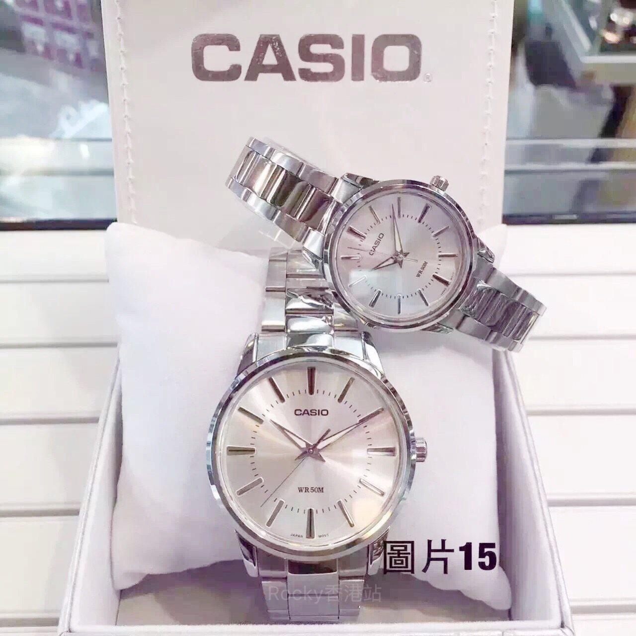 正品casio钢带情侣表一对 简约休闲石英表男 经典卡西欧手表女