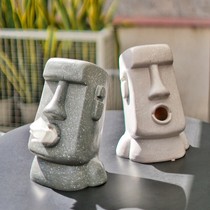 New product moai personality Easter Island stone portrait tissue box creative sand sculpture designer storage decoration paper box