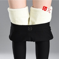 (200 Jin) high elastic warm pants women autumn and winter plus velvet padded high waist casual leggings size