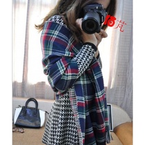 Bai Peng new double-sided British scarf ladies double-layer chestnut shawl thick Korean version of cashmere Tonglu