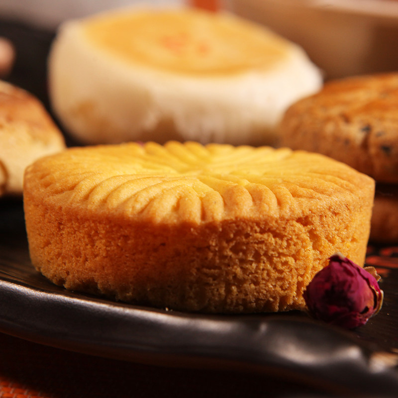 1-双合成蛋月烧山西特产晋式月饼枣泥豆沙月饼零食点心糕点散装_一点