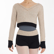 Fusheng Ruowu Spain imported intermezzo long-sleeved ballet dance yoga knitted warm top 6538