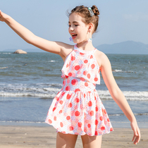 Childrens swimsuit Girls middle and big children 2020 new little princess Korean style one-piece dress cute girl student