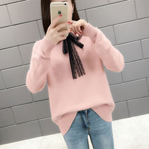 Net red new Korean womens spring thin pullover knitted bottoming sweater student clothes loose Western sweater