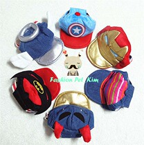 Clear Pets Iron Man US Captain Batman Hat Cats and Dogs Cute Little Devil Little Angel Stripe Baseball