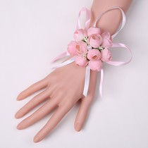 Bride wrist flower Korean wedding simulation fabric corsage bridesmaid sister hand flower knot wedding wedding supplies