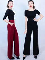 Female Sensitive High Waist Pocket Left Pants Pants Sweater Pants Dance Latin Dance National Dance Pants