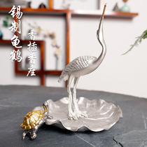 Zen Meaning Fairy Crane Turtle Fragrant Socket Sink Sandalwood Wire Incense Stove Tea Indoor Incense room Home Ornament Living Room Tabletop Pendulum