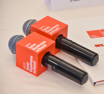 Microphone box microphone cover Interview card Media LOGO card microphone brand TV station square microphone card custom LOGO