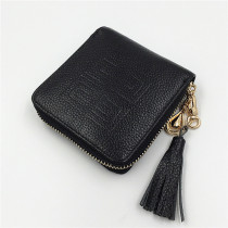 Special offer Korean version of cute short wallet leather first layer cowhide ladies card bag wallet womens bag