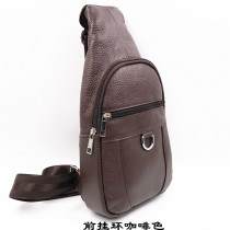 The first layer of cowhide new special cowhide mens chest bag messenger bag sports and leisure bag leather retro simple tide bag