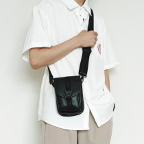 Shoulder bag men casual pup leather mobile phone bag youth shoulder bag Japan and Korea solid color small bag couple women Street tide