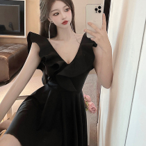 2022 new one-piece swimsuit female big lotus leaf cover belly sexy high-end retro high waist fairy fan hot spring swimsuit