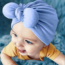 Baby hat cotton spring and autumn thin super cute cute male and female baby Indian hat bow newborn baby halogen door