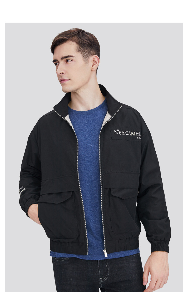 双11预售骆驼男士春秋款休闲刺绣工装夹克券后139元包邮