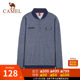 Camel men's spring and autumn men's semi-opened shirt baseball stand collar business casual bottoming head sweater outside Camel men's spring and autumn men's semi-opened shirt baseball stand collar business casual bottoming head sweater outside