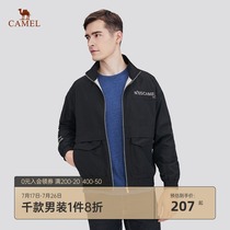 Camel mens jacket spring and autumn Korean version of the trend frock top casual wild handsome boys stand-up collar jacket