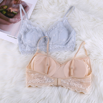 Womens summer underwear without steel ring comfortable thin lace bra full cup light and thin breathable silk chest