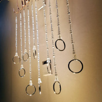 Clothing store ring hanging hanger display rack adhesive hook hanging clothes chain transparent crystal ring hanging chain steel wire