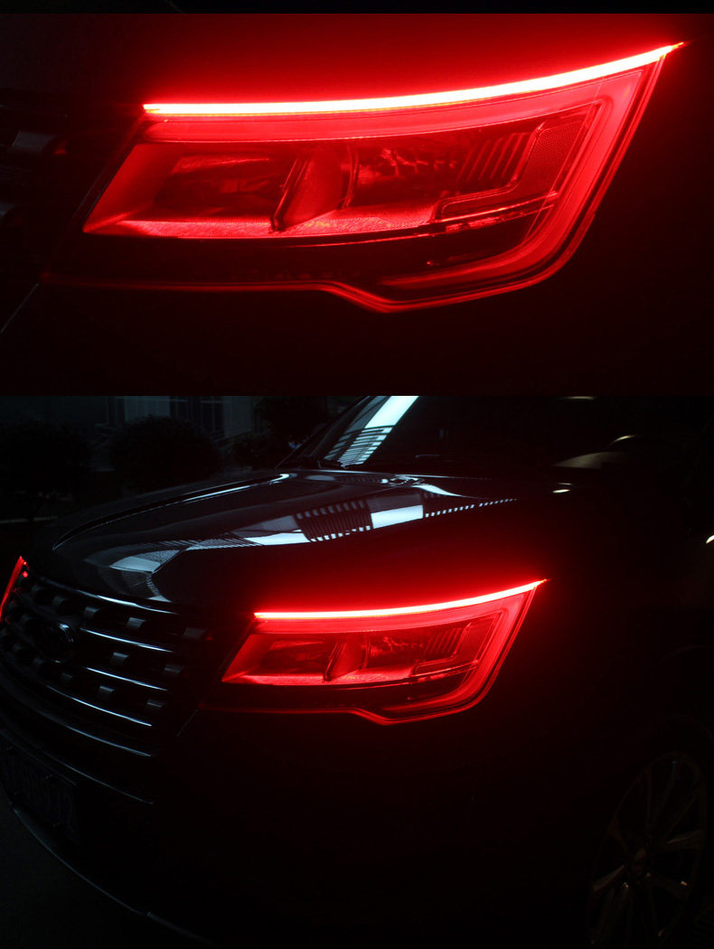 тюнинг фар Поворот трубопровода сигнала светодиодный поток света ультра-тонкий сплит-свободный день линия лампа с универсальным дооснащение автомобилей светопроводящей полосой слезы брови фары PC partner Shi Led