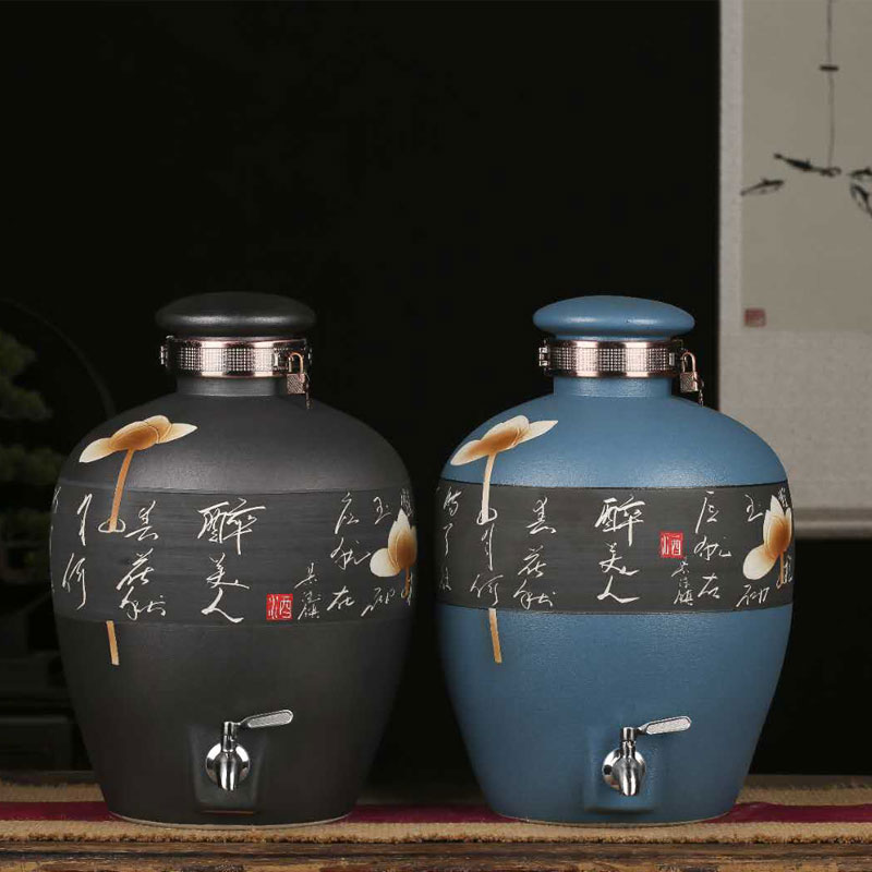 Jingdezhen Ceramic Wine Drink Non - Turkish Cylinder Ticket Wine Bottle Wine Tank