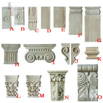 East Yangwood carved Roman column head European style carved solid wood square flower door flower wood flower decoration