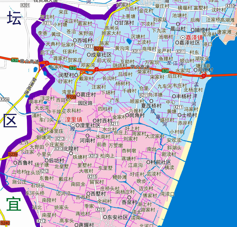 2019年3月江苏常州市武进区交通旅游行政乡镇村落地图