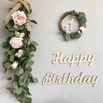 Customized wooden baby birthday card wall sticker wedding ceremony letter card party background wall decorations