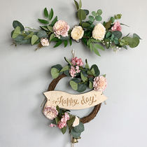 Nordic simple simulation flower door lintel Flower Home fake flower bedroom wedding Net red restaurant flower art wall decoration hanging wall
