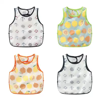 Baby eating short-sleeved blouse summer boys and girls thin anti-dressing waterproof children eating bib baby clothes