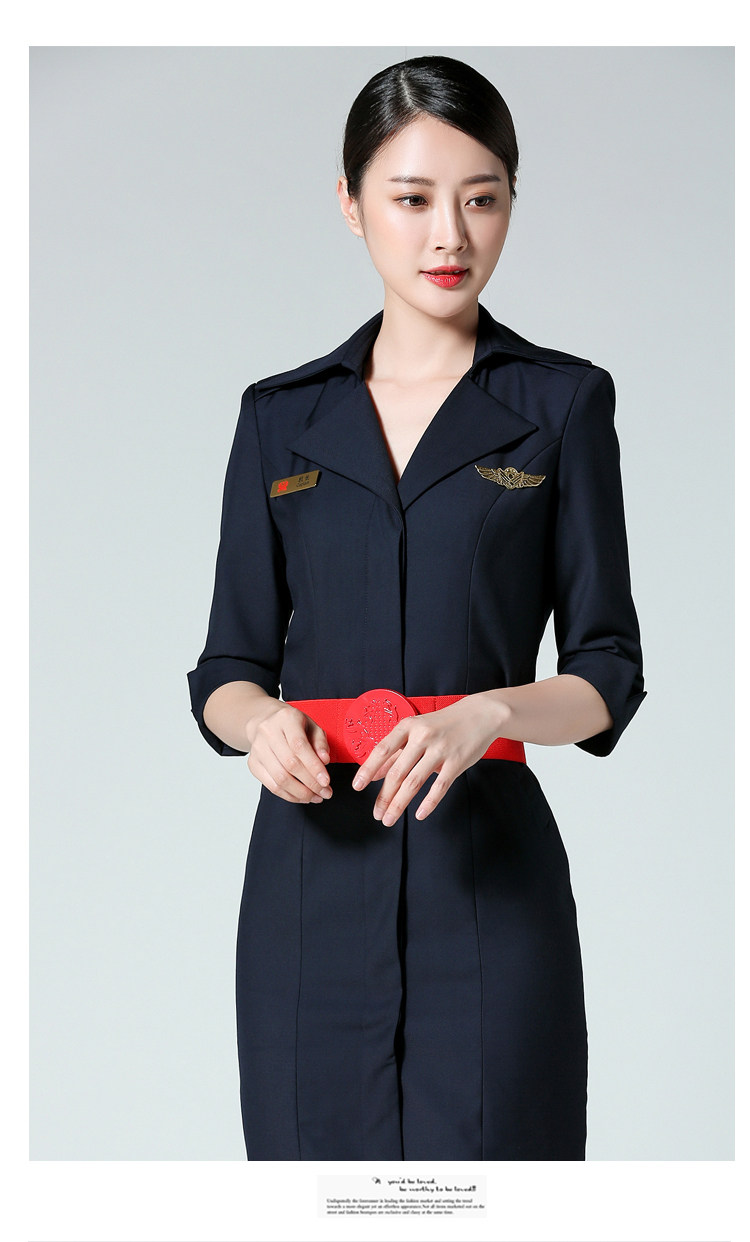 空姐制服女东方航空职业套装春秋款连衣裙售楼部前台客服美容工服