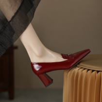 Fan - Fan - leather shoes daily head increase single shoes and heels increase the shoes