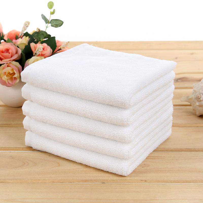 纯棉白色小方巾火锅店酒店幼儿园餐厅擦手毛巾小白毛巾抹布