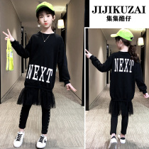 Girls spring dress Korean version of skirt suit girls middle-aged children 4 foreign gas 5 Net Red 6 Spring and Autumn 7 tide 8 clothes 9 years old