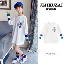 Girls sweater spring dress foreign childrens spring and autumn fashionable girl Zhongdaitong 6 Net Red 7 coat 8 outside wear 9 tide 10 years old