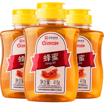 中华老字号 百花牌蜂蜜 纯3瓶天然农家自产土取蜂巢野生蜜源0添加 中华老字号 百花牌蜂蜜 纯3瓶天然农家自产土取蜂巢野生蜜源0添加