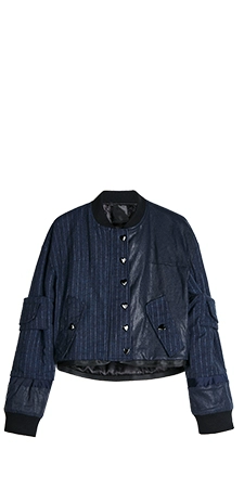 BABYGHOST thương hiệu thiết kế ban đầu của phụ nữ áo khoác xe máy in ngắn áo khoác mỏng bằng vải bông - Áo khoác ngắn