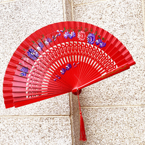 Jazz dance fan New hollow female fan double-sided folding fan classical dance cheongsam show props fan
