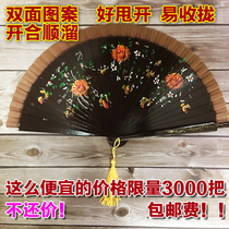 Spanish fan-style upscale craft gift folding fan wood fan dance fan Flagship Gown Walking Show Bifacial Fold Fan