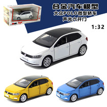 Simulation of new neutral finished car model 132 Volkswagen POLO miniature sedan Six doors sound and light collection toy