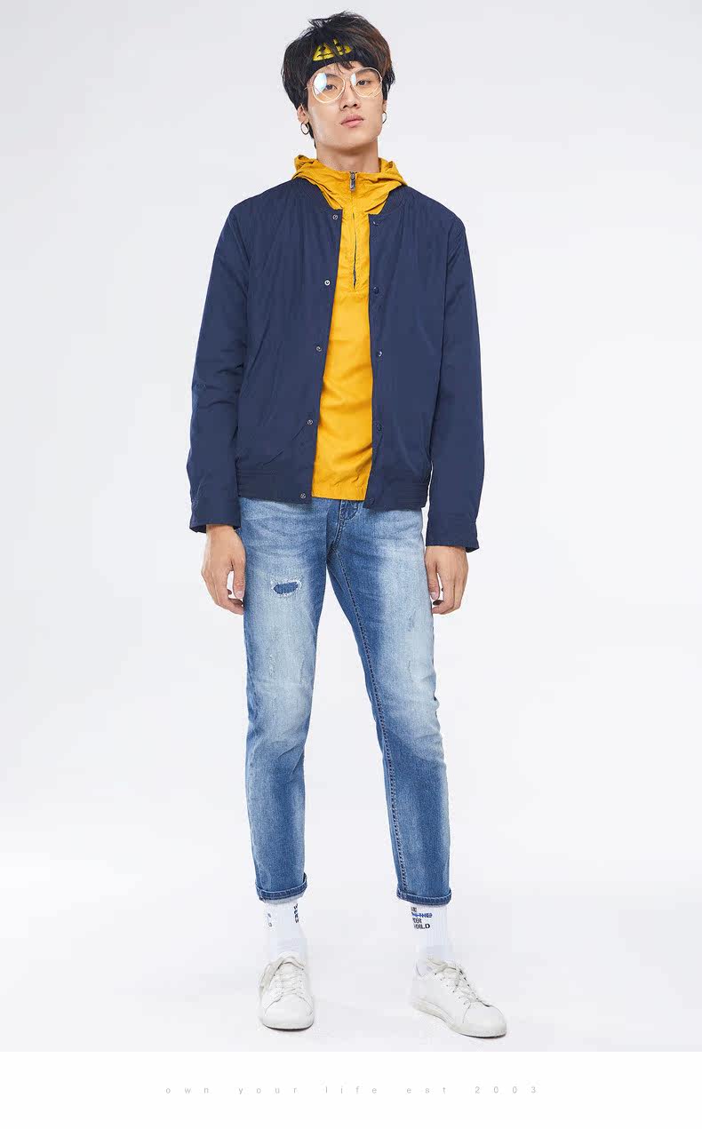 卡玛kama 春秋 夹克男棒球领休闲百搭纯色短外套 2316722