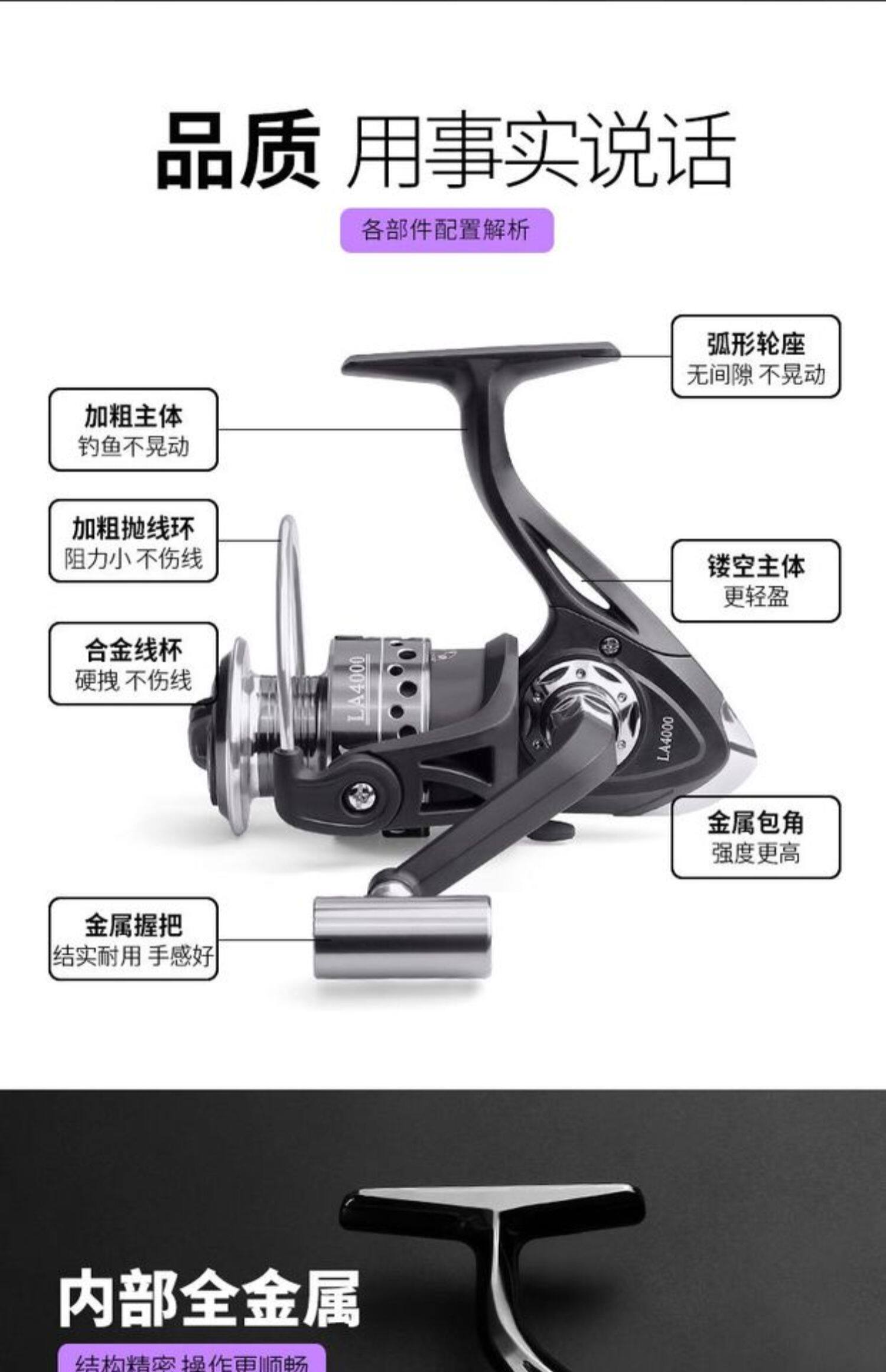 粼湖渔轮鱼线轮海竿轮纺车轮海钓轮路亚轮垂钓渔具用品配件钓具