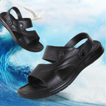 New male sandals summer men anti-slippers comfortable thick soles wear-resistant plastic dual-use slippers