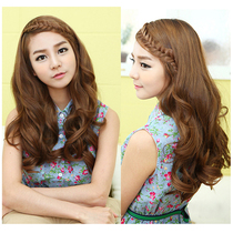 Seven princesses hand-woven braid wigs straight hair Fishbone braid hair Spigs braid hair clips braid bangs thick big