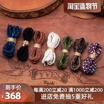 YVES new turn-over ancient cloth rope goros deerskin rope instead of pure hand-woven blue dye necklace hand rope