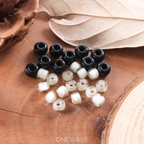 (Domestic spot)Japanese old glass beads whole string non-goros necklace black and white loose beads accessories spacer beads