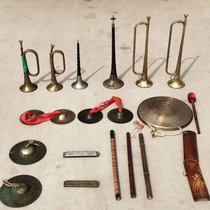 Folk Old Objects Red culture nostalgic collection Old musical instruments Bronze Thump Thump Retro Farmhouse Decoration Props