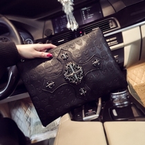 Hong Kong I.Tgreg clutch bag ghost scalp leather rivet wrist bag Korean version of the street handbag men cross-body envelope bag