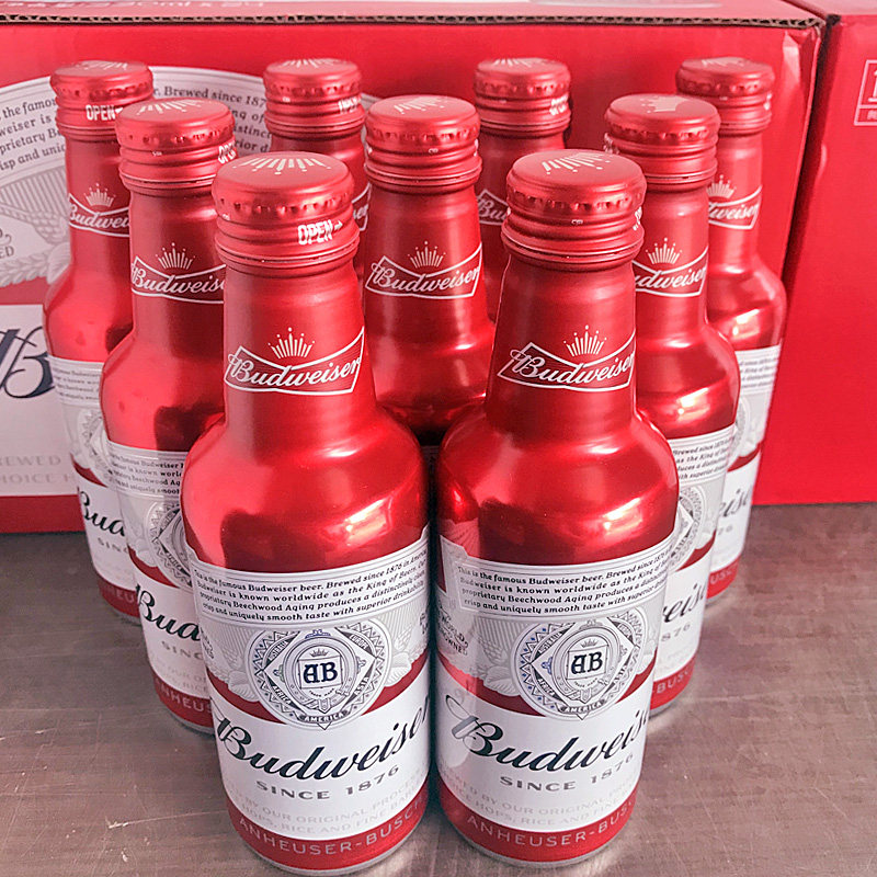 百威酷尊铝瓶拉格啤酒budweiser红瓶330ml24瓶整箱旋盖包装随机